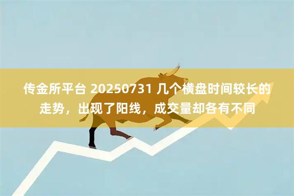 传金所平台 20250731 几个横盘时间较长的走势，出现了阳线，成交量却各有不同